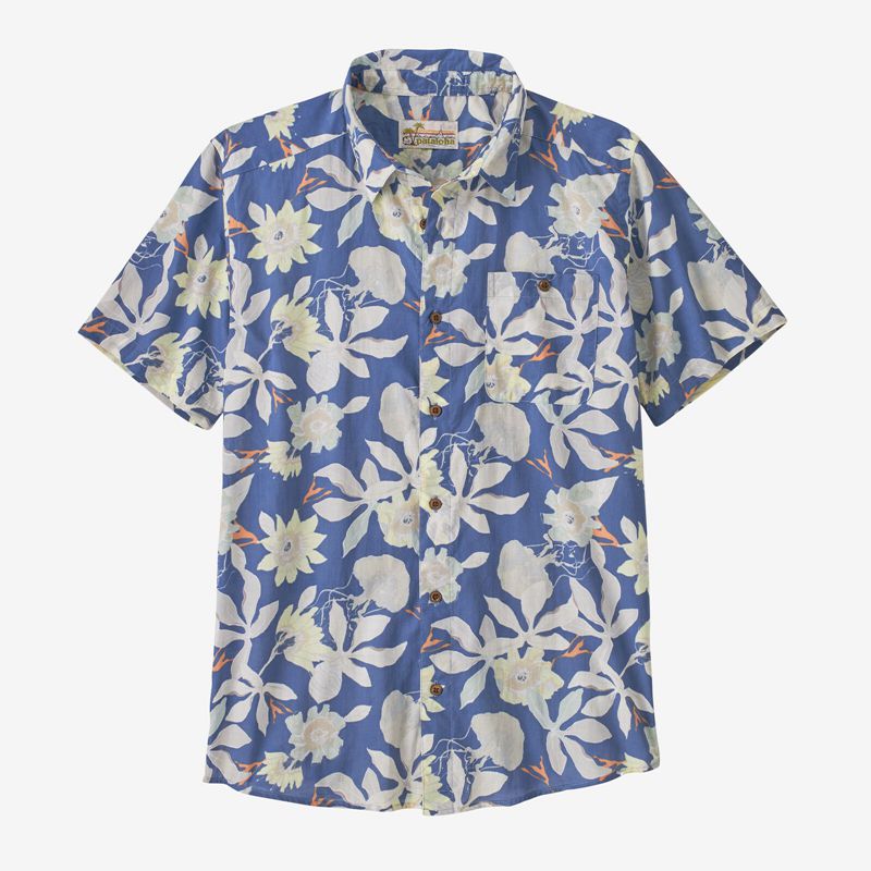 Flower / Blue Patagonia Malihini Pataloha® Men's Shirts | VAPHWC760