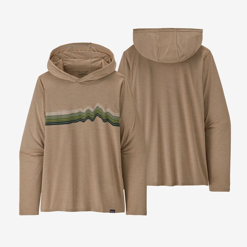 Stripes / Brown Patagonia Capilene® Cool Daily Graphic Women's Hoodie | NZEXMG281