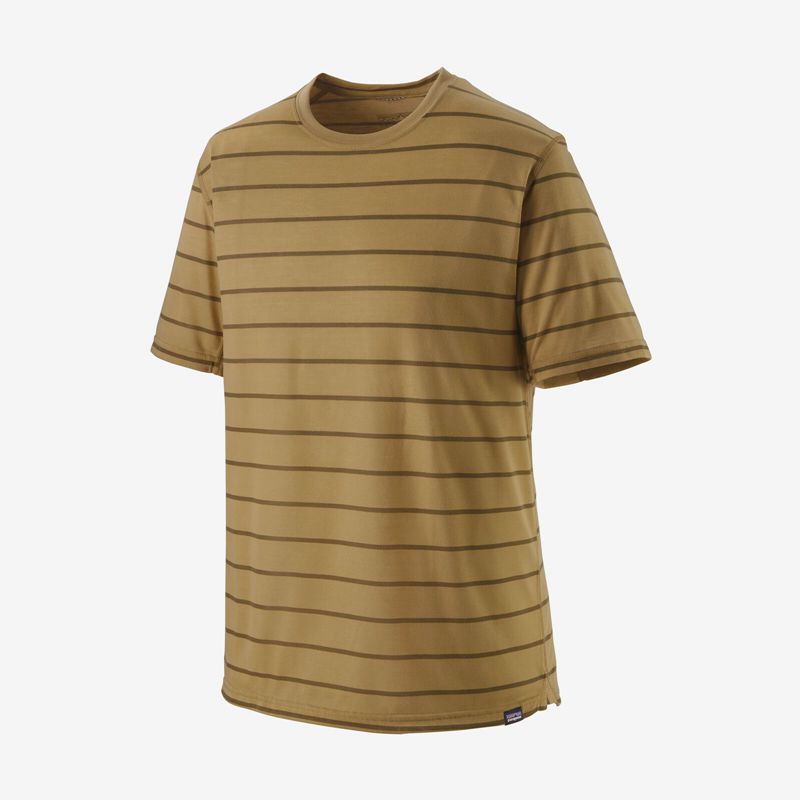 Stripes / Khaki Patagonia Capilene® Cool Trail Men's Shirts | IMPDWL582